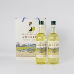 【拉萨市】墨竹工卡 直孔白琼高原纯香菜籽油 800ml*2礼盒装